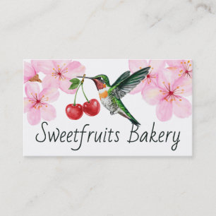 Kolibris Kirschen Backen Bäckerei Konditor Visitenkarte