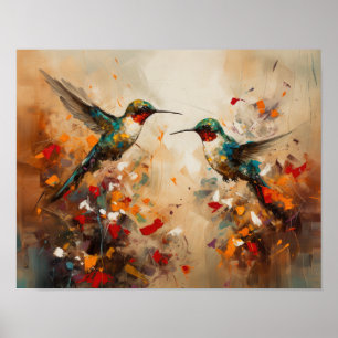 Kolibris Malerei Kunst Druck Poster