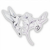 Kolibris mit Lilienblume Aufkleber (Vorderseite)