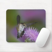 Kolibris mit Ruby-Kehle im Flug am Dickicht Mousepad (Mit Mouse)