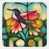 Kolibris Quadratischer Aufkleber (Vorderseite)