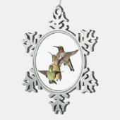 Kolibris Schneeflocken Zinn-Ornament (Rechts)