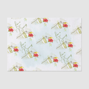 Kolibris Teetassen-Blumen Seidenpapier