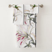 Kolibris u. asiatisches Lilien-Blumen-Bad-Tuch-Set Badhandtuch Set (Insitu)