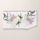 Kolibris u. asiatisches Lilien-Blumen-Bad-Tuch-Set Badhandtuch Set (Handtuch)