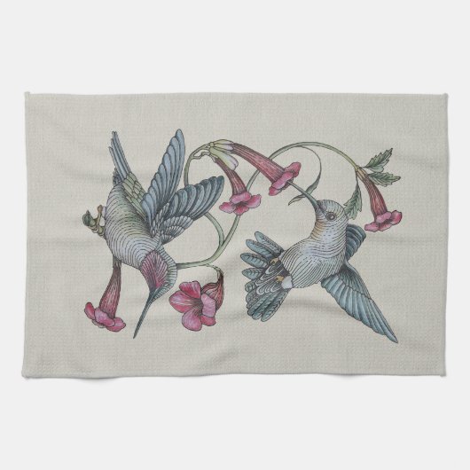 Kolibris u. Rebe Handtuch (Horizontal)
