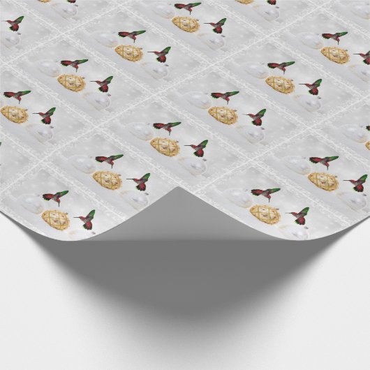 Kolibris u. Verzierungen Geschenkpapier (Ecke)