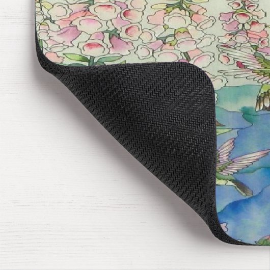 Kolibris und beflecktes Glas wow der Blumen Mousepad (Ecke)