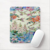 Kolibris und beflecktes Glas wow der Blumen Mousepad (Mit Mouse)
