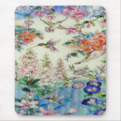 Kolibris und beflecktes Glas wow der Blumen Mousepad (Vorne)