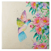Kolibris und Blume Fliese (Vorderseite)