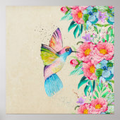 Kolibris und Blume Poster (Vorne)