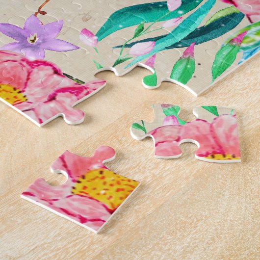 Kolibris und Blume Puzzle (Seite)