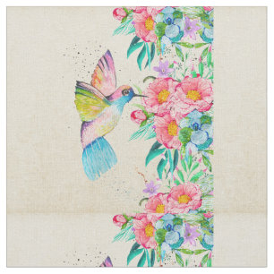 Kolibris und Blume Stoff