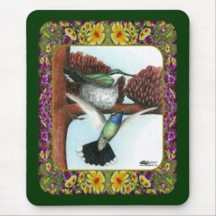 Kolibris und Blumen #3 Mousepad