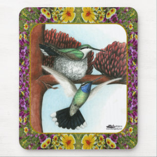Kolibris und Blumen #3 Mousepad