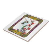 Kolibris und Blumen #5 Fliese (Seite)