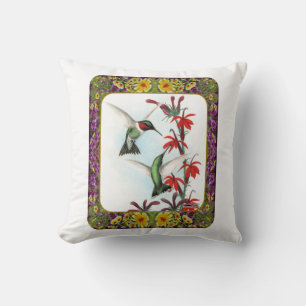 Kolibris und Blumen #5 Kissen