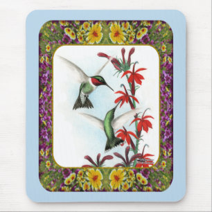 Kolibris und Blumen #5 Mousepad