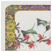 Kolibris und Blumen #5 Stoff (Nahaufnahme)