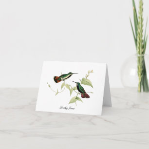 Kolibris und Blumen gefaltet Dankeskarte