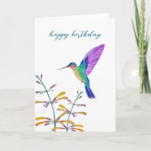 Kolibris und Blumen Karte (Vorderseite)