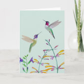 Kolibris und Blumen Karte (Vorderseite)