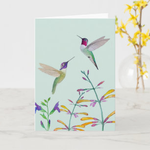 Kolibris und Blumen Karte