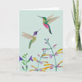 Kolibris und Blumen Karte (Vorderseite)