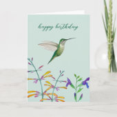 Kolibris und Blumen Karte (Vorderseite)