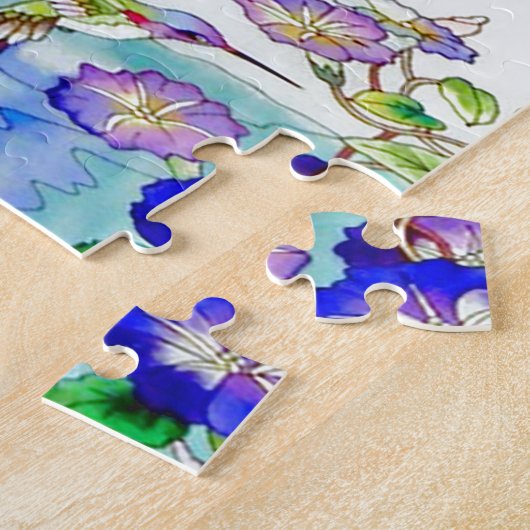 Kolibris und Blumen-Landschaft Puzzle (Seite)