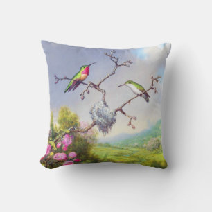 Kolibris und Blüten Kunst Kissen