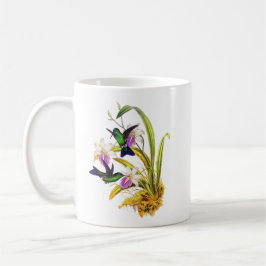 Kolibris und lila Orchideen Kaffeetasse