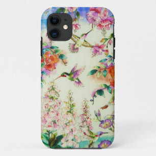 Kolibris und rosa Blumen iPhone 5 Fall 11 Hülle