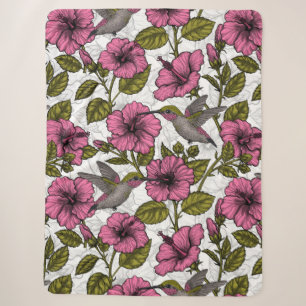 Kolibris und rosa Hibiskusblüten Sherpadecke