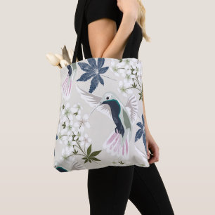 Kolibris und weiße Blumen. Tasche