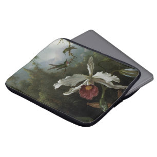 Kolibris und Weiße Orchidee von Martin J. Heade Laptopschutzhülle