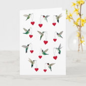 Kolibris Valentinstag Karte (Gelbe Blume)