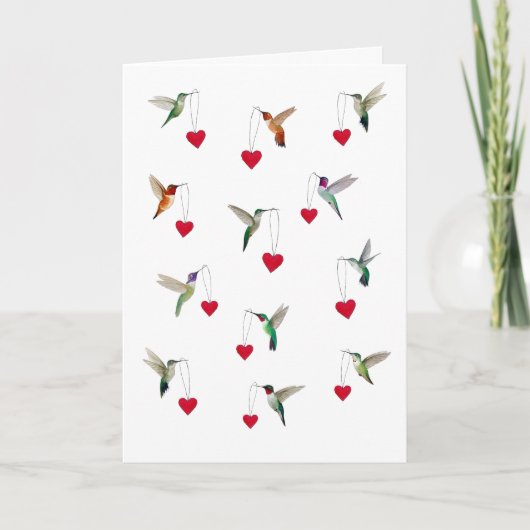 Kolibris Valentinstag Karte (Vorderseite)