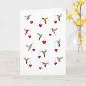 Kolibris Valentinstag Karte (Gelbe Blume)