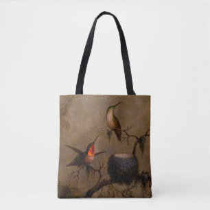 Kolibris Vogelnest viktorianische Heade-Malerei Tasche