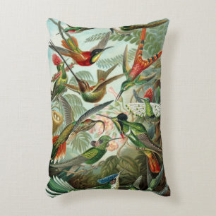 Kolibris von Ernst Haeckel, Vintage Vögel Bäume Dekokissen