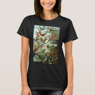 Kolibris von Ernst Haeckel, Vintage Vögel Bäume T-Shirt