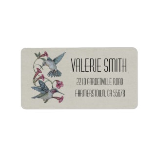 Kolibris & Weinreben Adressaufkleber