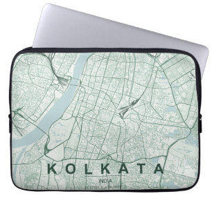 Kolkata Indien Stadtplan & Benutzerdefinierter Tex Laptopschutzhülle
