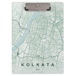 Kolkata Indien Stadtplan Minimales Design Klemmbrett