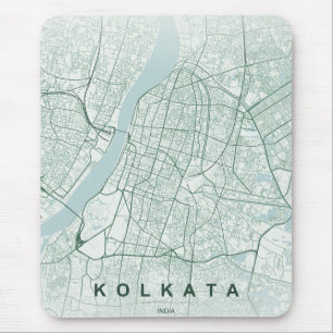 Kolkata Indien Stadtplan Minimales Design Mousepad