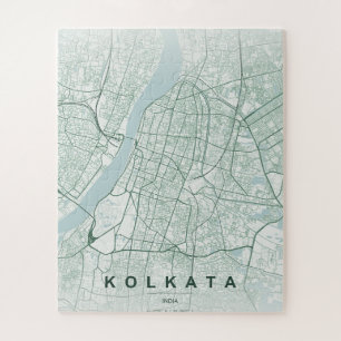 Kolkata Indien Stadtplan Minimales Design Puzzle
