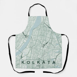 Kolkata Indien Stadtplan Minimales Design Schürze