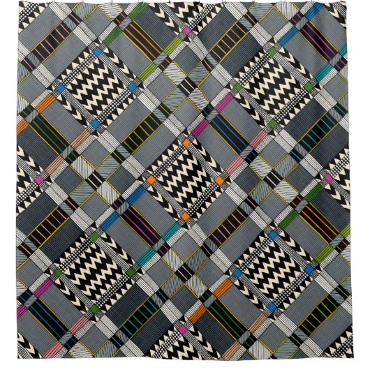 KOLLA Karo Diagonalduschvorhang Duschvorhang (Vorderseite)